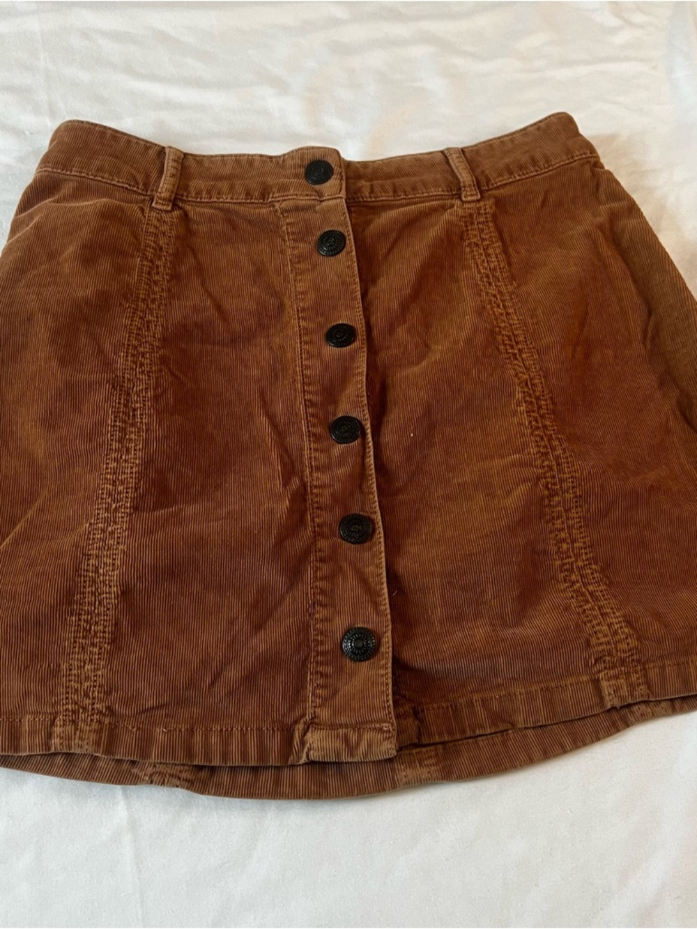 American Eagle Corduroy Button Front Mini Skirt Rust Orange Size 6